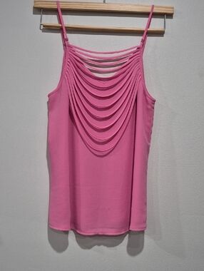 Naked Zebra Pink Ladder-Back Spaghetti Strap Camisole